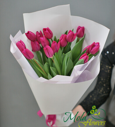 Buchet din 15 lalele fucsia foto 394x433